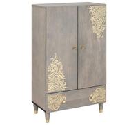 vidaXL Credenza con lo scaffale Grigio e Oro 60 x 33.5 x 100 cm
