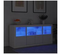 vidaXL Credenza con Luci LED Bianca 142,5x37x67 cm