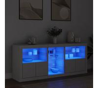 vidaXL Credenza con Luci LED Bianca 162x37x67 cm