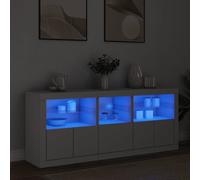 vidaXL Credenza con Luci LED Bianca 162x37x67 cm