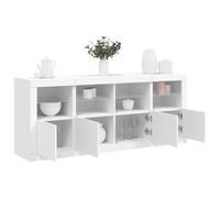 vidaXL Credenza con Luci LED Bianca 163x37x67 cm