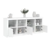 vidaXL Credenza con Luci LED Bianca 164x37x67 cm