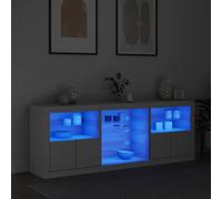 vidaXL Credenza con Luci LED Bianca 181,5x37x67 cm