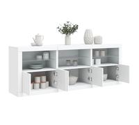 vidaXL Credenza con Luci LED Bianca 181,5x37x67 cm