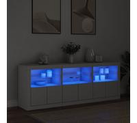 vidaXL Credenza con Luci LED Bianca 181,5x37x67 cm