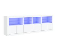 vidaXL Credenza con Luci LED Bianca 202x37x67 cm