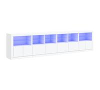 vidaXL Credenza con Luci LED Bianca 283x37x67 cm