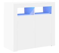 vidaXL Credenza con Luci LED Bianca 80x35x75 cm