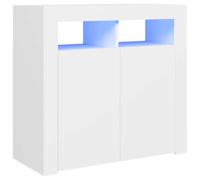 vidaXL Credenza con Luci LED Bianca 80x35x75 cm
