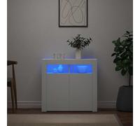 vidaXL Credenza con Luci LED Bianca 80x35x75 cm