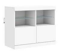 vidaXL Credenza con Luci LED Bianca 81x37x67 cm