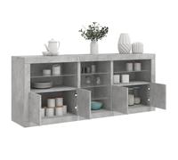 vidaXL Credenza con Luci LED Grigio Cemento 162x37x67 cm