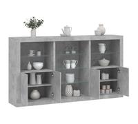 vidaXL Credenza con Luci LED Grigio Cemento 181,5x37x100 cm