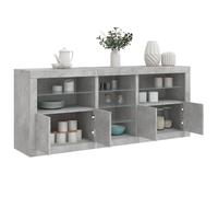 vidaXL Credenza con Luci LED Grigio Cemento 181,5x37x67 cm
