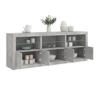 vidaXL Credenza con Luci LED Grigio Cemento 181,5x37x67 cm