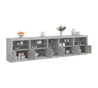 vidaXL Credenza con Luci LED Grigio Cemento 283x37x67 cm