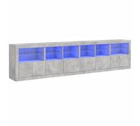 vidaXL Credenza con Luci LED Grigio Cemento 283x37x67 cm, credenza con luci LED, credenza con Ante, Mobile da Soggiorno, credenza con LED