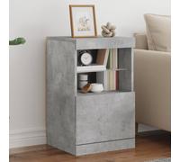 vidaXL Credenza con Luci LED Grigio Cemento 41x37x67 cm, credenza con luci LED, credenza con ante, mobile da soggiorno, credenza con LED