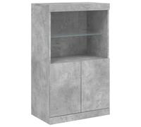 vidaXL Credenza con Luci LED Grigio Cemento 60,5x37x100 cm