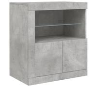 vidaXL Credenza con Luci LED Grigio Cemento 60,5x37x67 cm