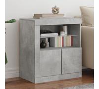 vidaXL Credenza con Luci LED Grigio Cemento 60,5x37x67 cm