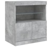 vidaXL Credenza con Luci LED Grigio Cemento 60x37x67 cm, credenza con luci LED, credenza con Ante, Mobile da Soggiorno, credenza con LED