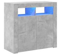 vidaXL Credenza con Luci LED Grigio Cemento 80x35x75 cm