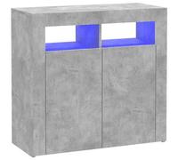 vidaXL Credenza con Luci LED Grigio Cemento 80x35x75 cm