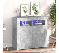 vidaXL Credenza con Luci LED Grigio Cemento 80x35x75 cm