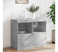 vidaXL Credenza con Luci LED Grigio Cemento 81x37x67 cm