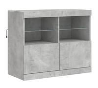 vidaXL Credenza con Luci LED Grigio Cemento 81x37x67 cm