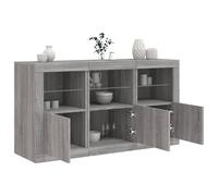 vidaXL Credenza con Luci LED Grigio Sonoma 123x37x67 cm