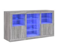 vidaXL Credenza con Luci LED Grigio Sonoma 123x37x67 cm, credenza con luci LED, credenza con Ante, Mobile da Soggiorno, credenza con LED