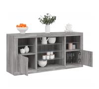 vidaXL Credenza con Luci LED Grigio Sonoma 142,5x37x67 cm