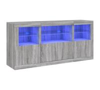 vidaXL Credenza con Luci LED Grigio Sonoma 142,5x37x67 cm, credenza con luci LED, credenza con Ante, Mobile da Soggiorno, credenza con LED