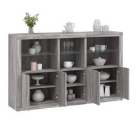 vidaXL Credenza con Luci LED Grigio Sonoma 162x37x100 cm