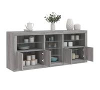 vidaXL Credenza con Luci LED Grigio Sonoma 162x37x67 cm