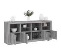 vidaXL Credenza con Luci LED Grigio Sonoma 163x37x67 cm