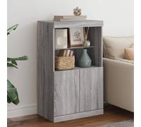 vidaXL Credenza con Luci LED Grigio Sonoma 60,5x37x100 cm