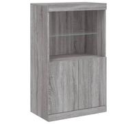 vidaXL Credenza con Luci LED Grigio Sonoma 60,5x37x100 cm