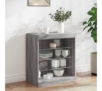 vidaXL Credenza con Luci LED Grigio Sonoma 60,5x37x67 cm