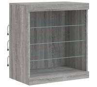 vidaXL Credenza con Luci LED Grigio Sonoma 60,5x37x67 cm