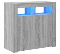 vidaXL Credenza con Luci LED Grigio Sonoma 80x35x75 cm