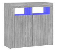vidaXL Credenza con Luci LED Grigio Sonoma 80x35x75 cm