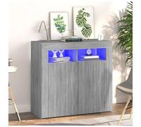 vidaXL Credenza con Luci LED Grigio Sonoma 80x35x75 cm
