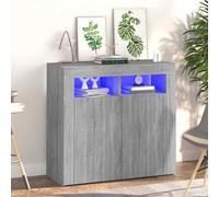 vidaXL Credenza con Luci LED Grigio Sonoma 80x35x75 cm