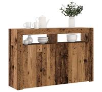 vidaXL Credenza con Luci LED Legno Antico 115,5x30x75 cm in Truciolato