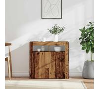 vidaXL Credenza con Luci LED Legno Antico 80x35x75 cm in Truciolato, armadietto, armadietto con LED, Mobile portaoggetti, armadietti, mobiletto