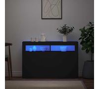 vidaXL Credenza con Luci LED Nera 115,5x30x75 cm