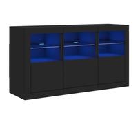 vidaXL Credenza con Luci LED Nera 123x37x67 cm